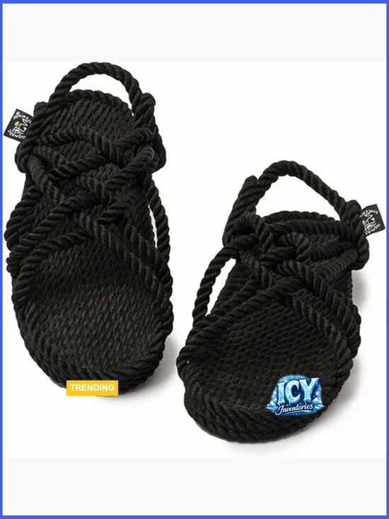 Handmade Rope Sandals with Non-Slip Sole, Lightweight Vegan Sandals main image 4